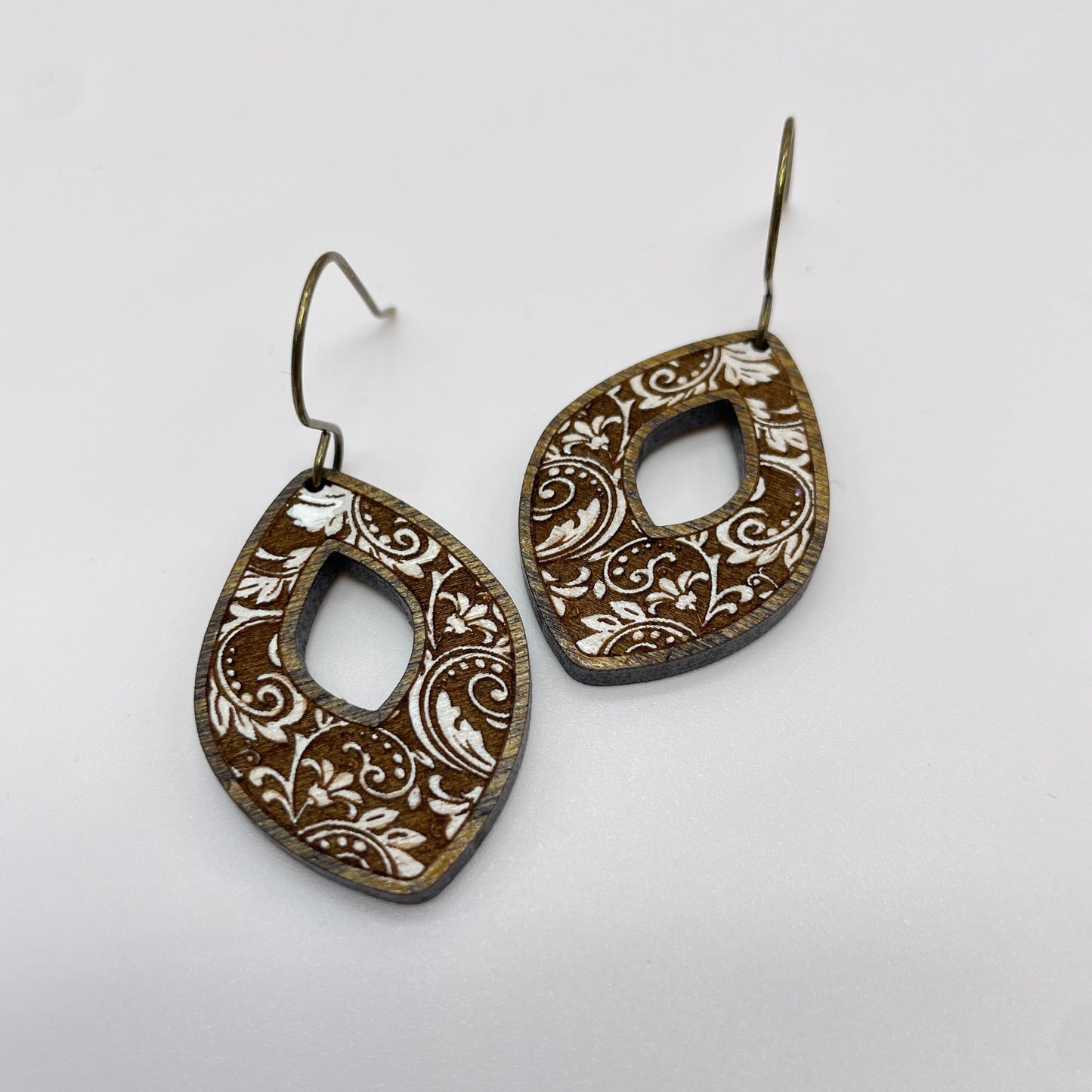 White Henna Drop Dangle Earrings