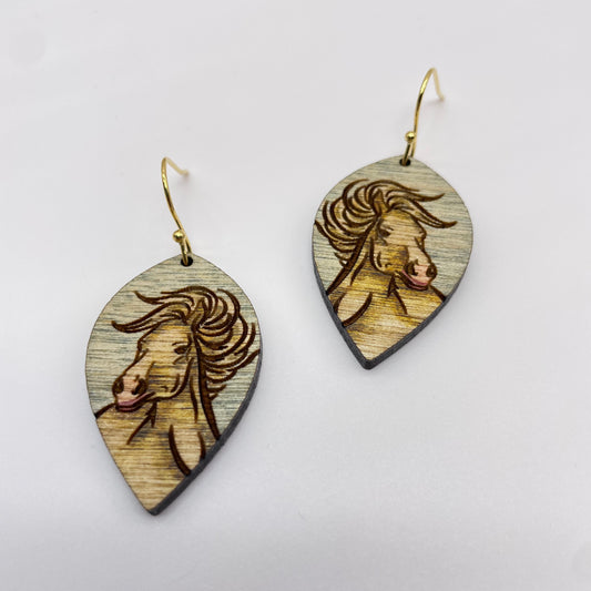 Windy Horse Drop Dangle Earrings