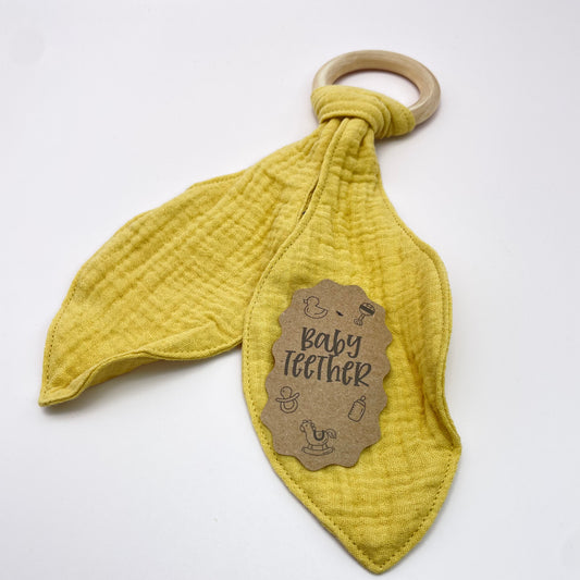 Yellow Muslin Baby Teether