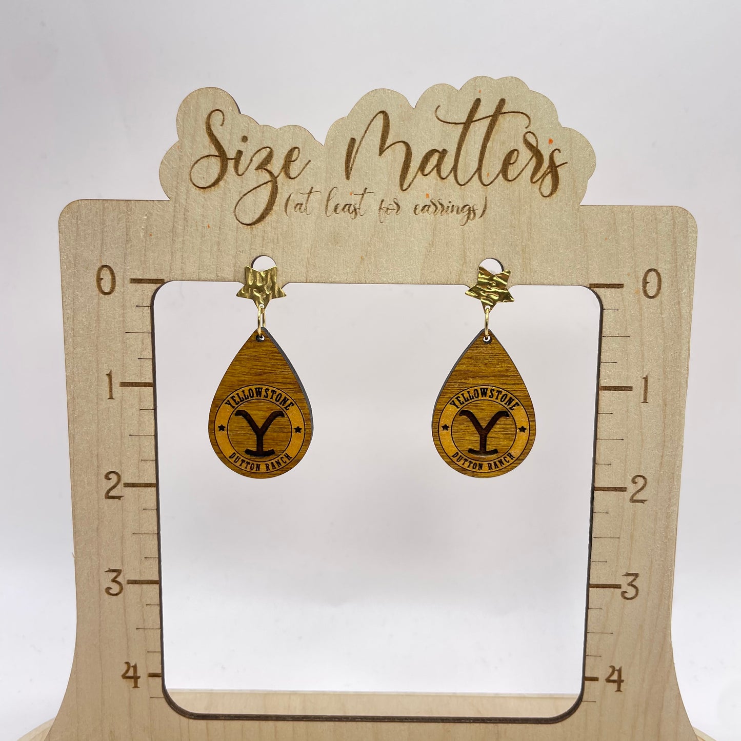 Yellowstone Ranch Gold Stud Dangle Earrings