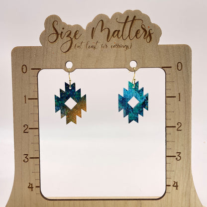 Acrylic Aztec Shape Drop Dangle Earrings