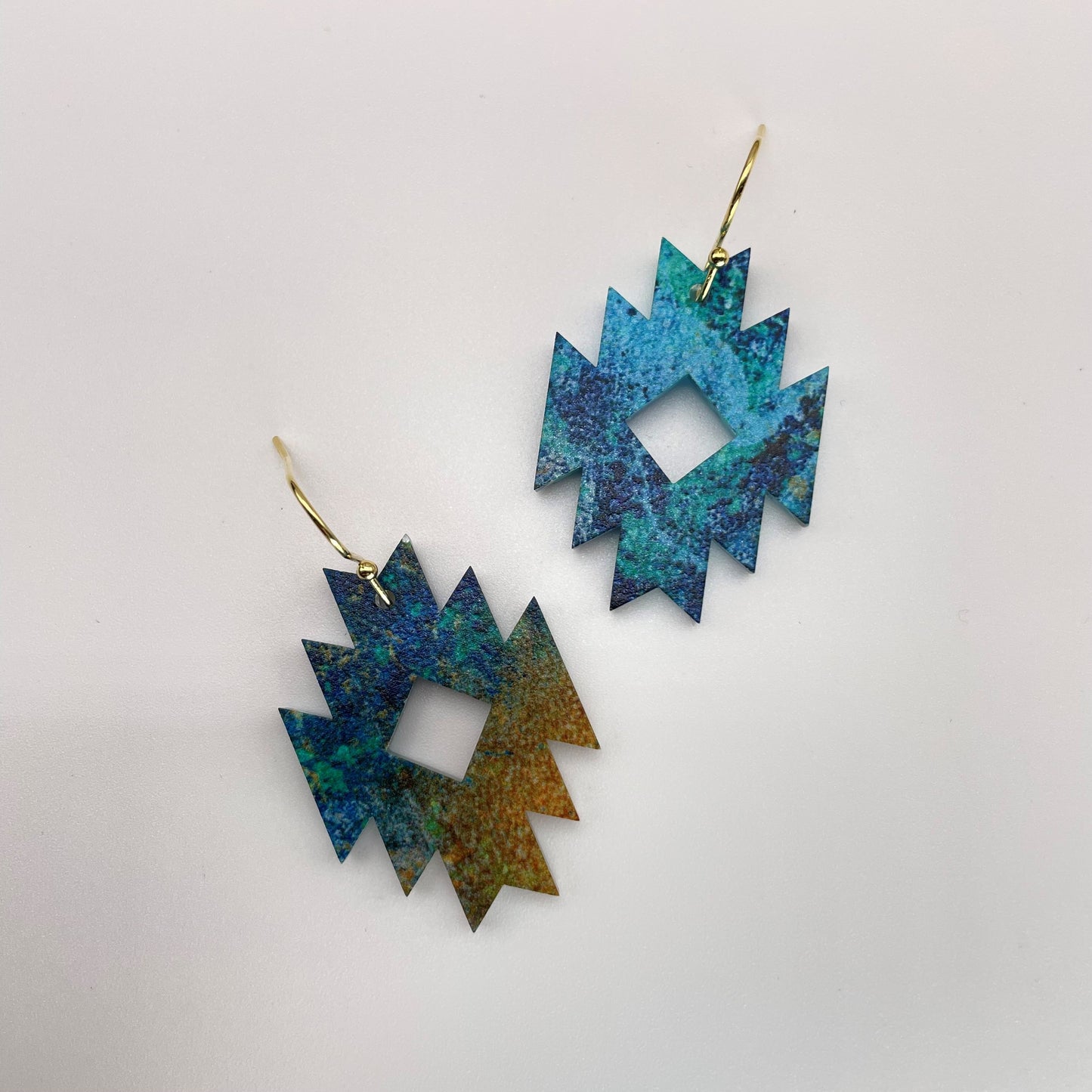 Acrylic Aztec Shape Drop Dangle Earrings