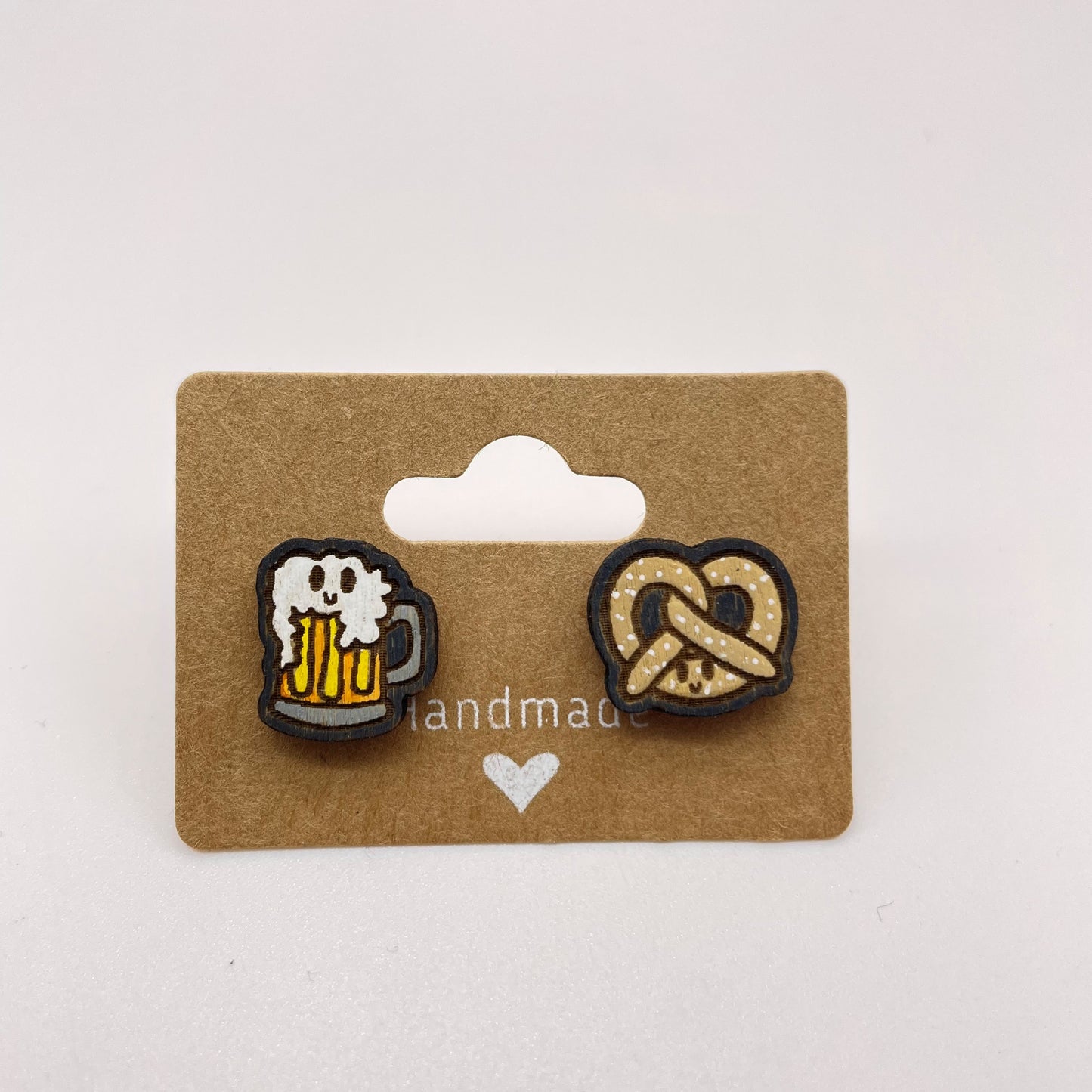 Beer & Pretzel Stud Earrings