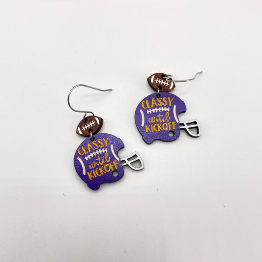 Classy Until Kickoff Drop Dangle Earrings