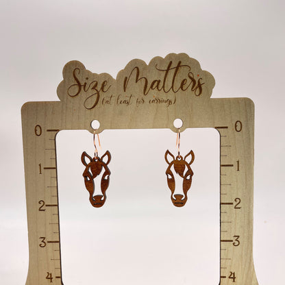 Horse Head Outline Drop Dangle Earrings