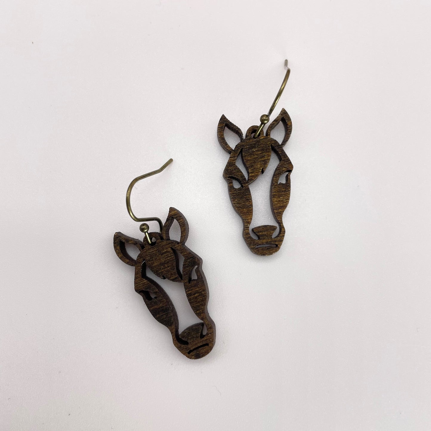 Horse Head Outline Drop Dangle Earrings