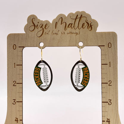 Packers Football Drop Dangle Earrings