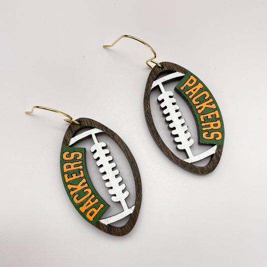 Packers Football Drop Dangle Earrings