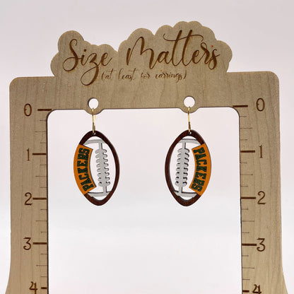 Packers Football Drop Dangle Earrings