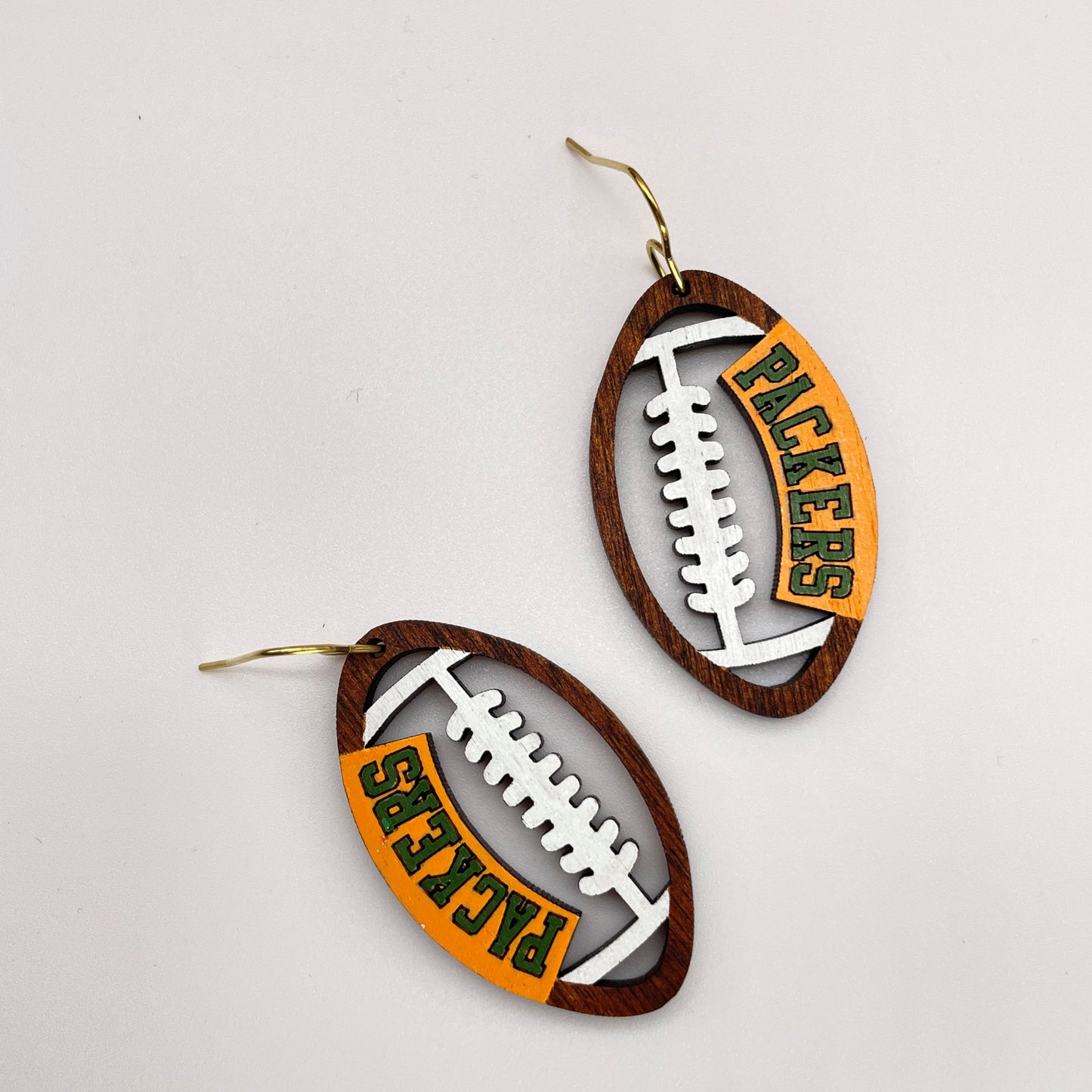 Packers Football Drop Dangle Earrings