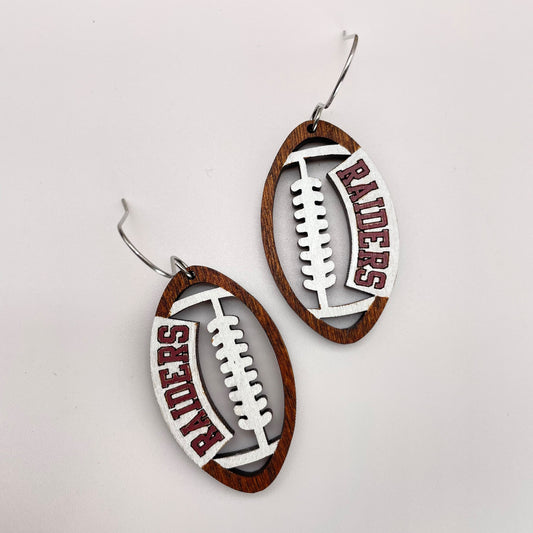 Raiders Football Drop Dangle Earrings