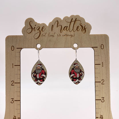 Santa Suit Teardrop Drop Dangle Earrings