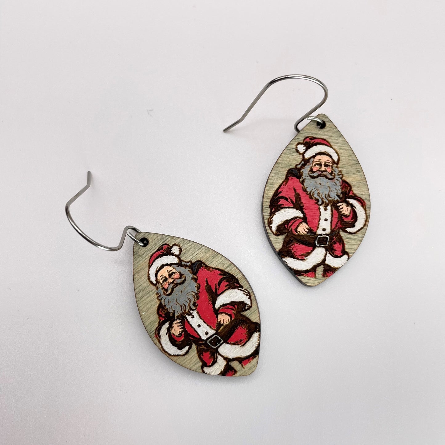 Santa Suit Teardrop Drop Dangle Earrings