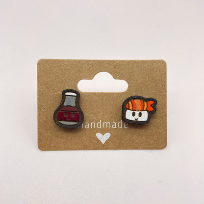 Sushi & Soy Sauce Stud Earrings