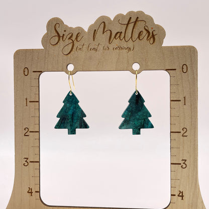 Christmas Tree Swirl Drop Dangle Earrings