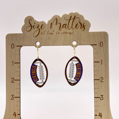 Vikings Football Drop Dangle Earrings