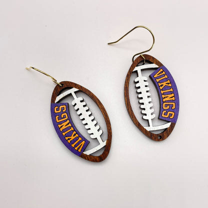 Vikings Football Drop Dangle Earrings