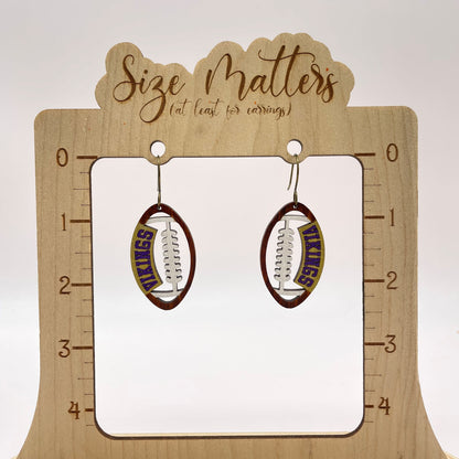 Vikings Football Drop Dangle Earrings