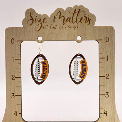 Wildcats Football Drop Dangle Earrings