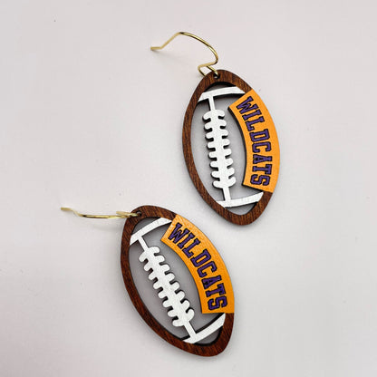 Wildcats Football Drop Dangle Earrings